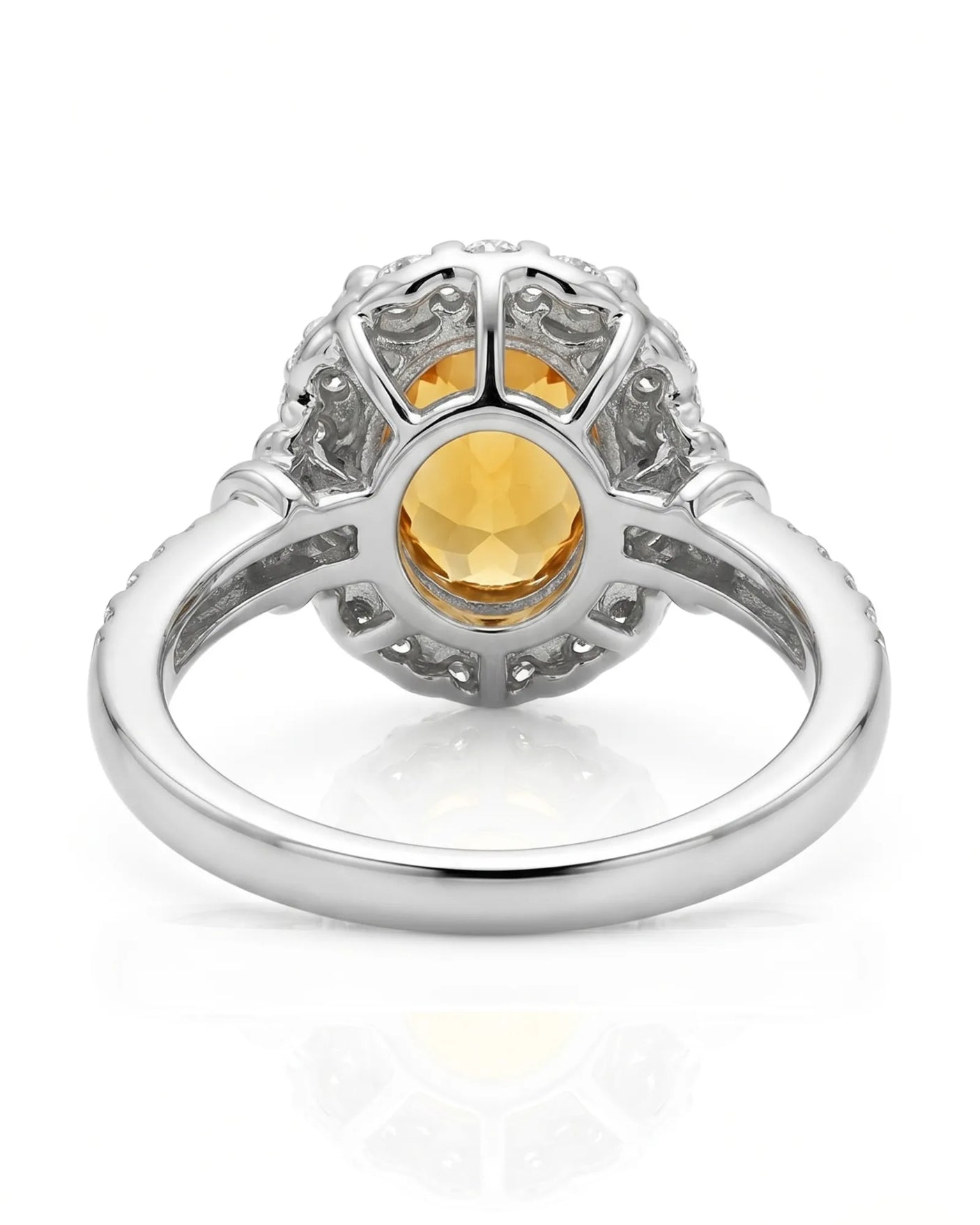 Luxury yellow sapphire diamond ring crafted in premium platinum | SARATTI