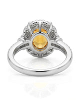 Luxury yellow sapphire diamond ring crafted in premium platinum | SARATTI