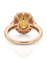 Luxury yellow sapphire diamond ring crafted in refined 18K rose gold | SARATTI