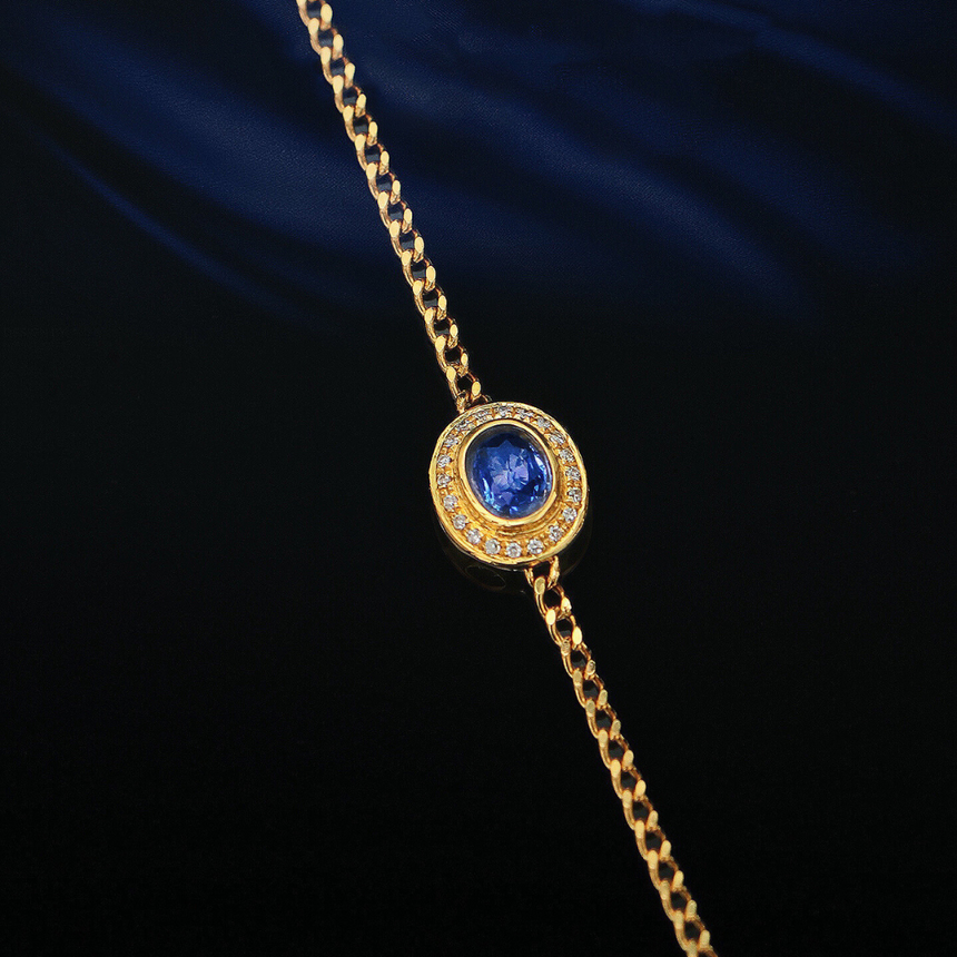 Stellar Grace – Natural Sapphire & Diamond Bracelet