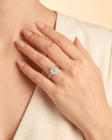 Merida – Sweet Serenity Natural Round Diamond Floral Halo Ring