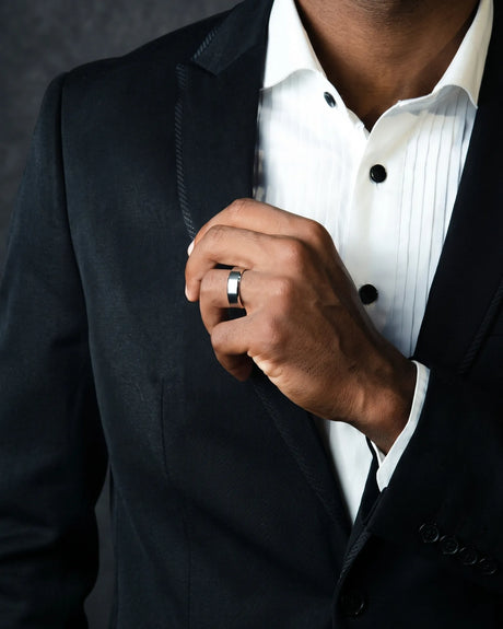 Axis Satin Wedding Band