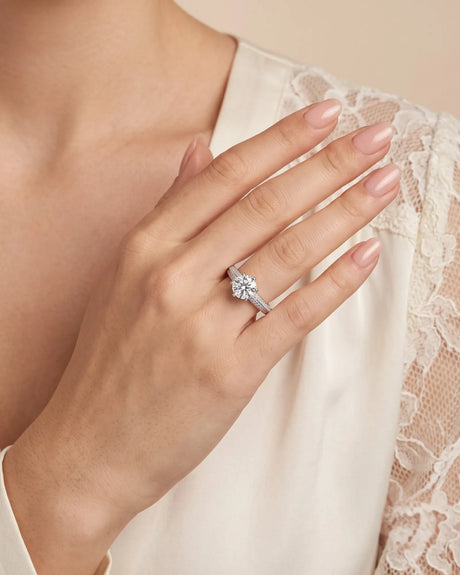 Aniya – Seraphic Charm Natural Round Diamond Six-Prong Engagement Ring