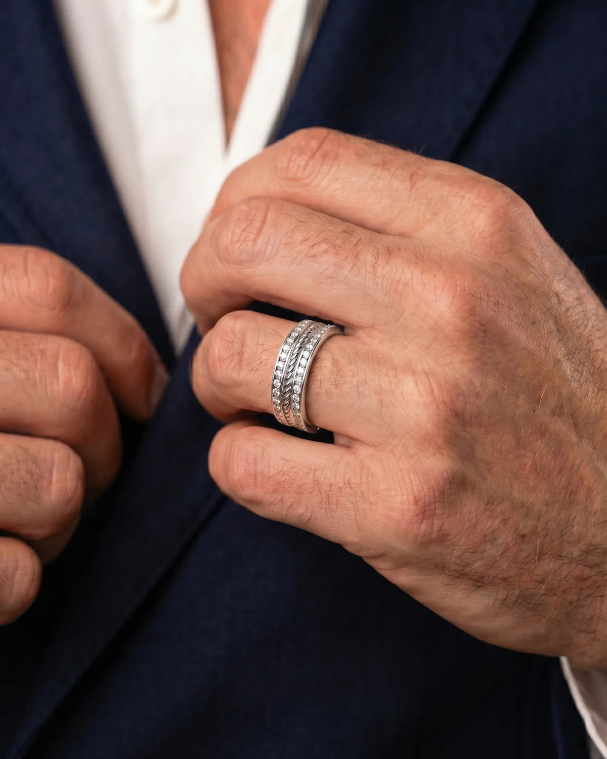 Aurelian Rope Diamond Wedding Band