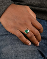 Verdant Axis Emerald Signet Ring