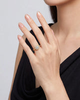 Elise – Natural Round Diamond Square Halo Engagement Ring