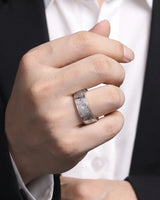 Vellum Aureus Art Nouveau Two Tone Men Ring