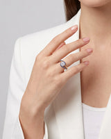 Kelly – Natural Round Diamond & Sapphire Split-Shank Engagement Ring