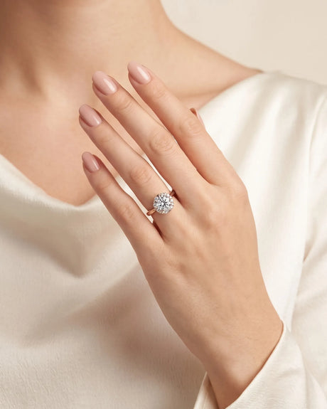 Sadi – Celestial Glow Natural Round Diamond Star Halo Ring