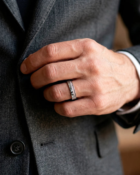 Axis Diamond Line Wedding Band