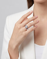 Kelly – Natural Round Diamond & Sapphire Split-Shank Engagement Ring
