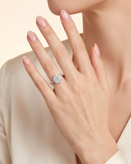 Julisa – Classic Chant Natural Round Diamond Halo Engagement Ring