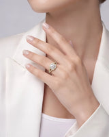Evana – Natural Round Diamond Halo Split-Shank Engagement Ring