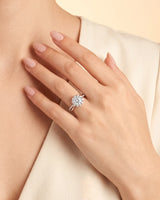 Merida – Sweet Serenity Natural Round Diamond Floral Halo Ring