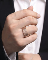 Vellum Aureus Art Nouveau Two Tone Men Ring