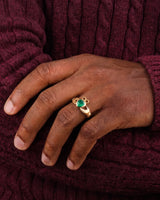 Coronet Heart Emerald Claddagh Ring