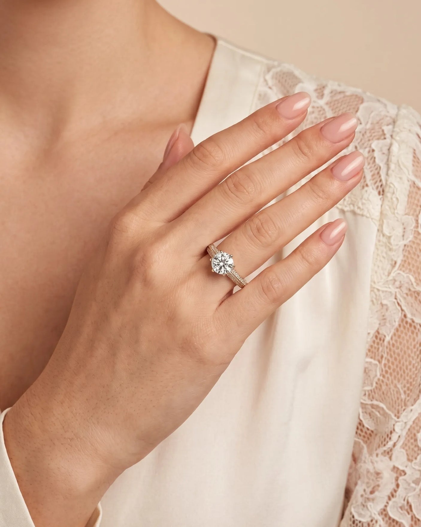 Aniya – Seraphic Charm Natural Round Diamond Six-Prong Engagement Ring