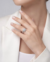Evana – Natural Round Diamond Halo Split-Shank Engagement Ring