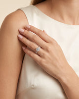 Yumi – Lumina Crown Natural Round Diamond Halo Engagement Ring