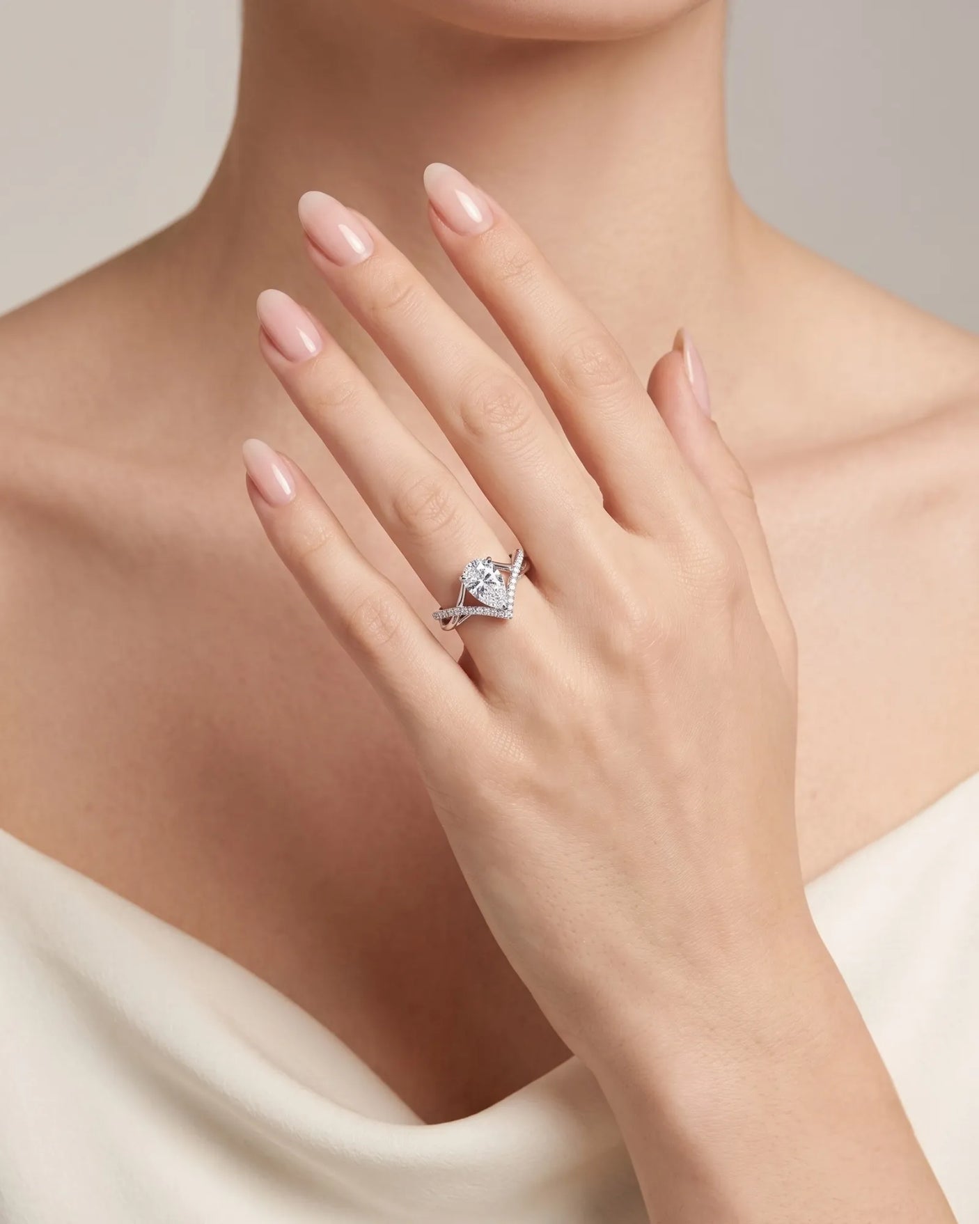 Claire – Natural Pear-Shaped Diamond Twisted-Shank Engagement Ring