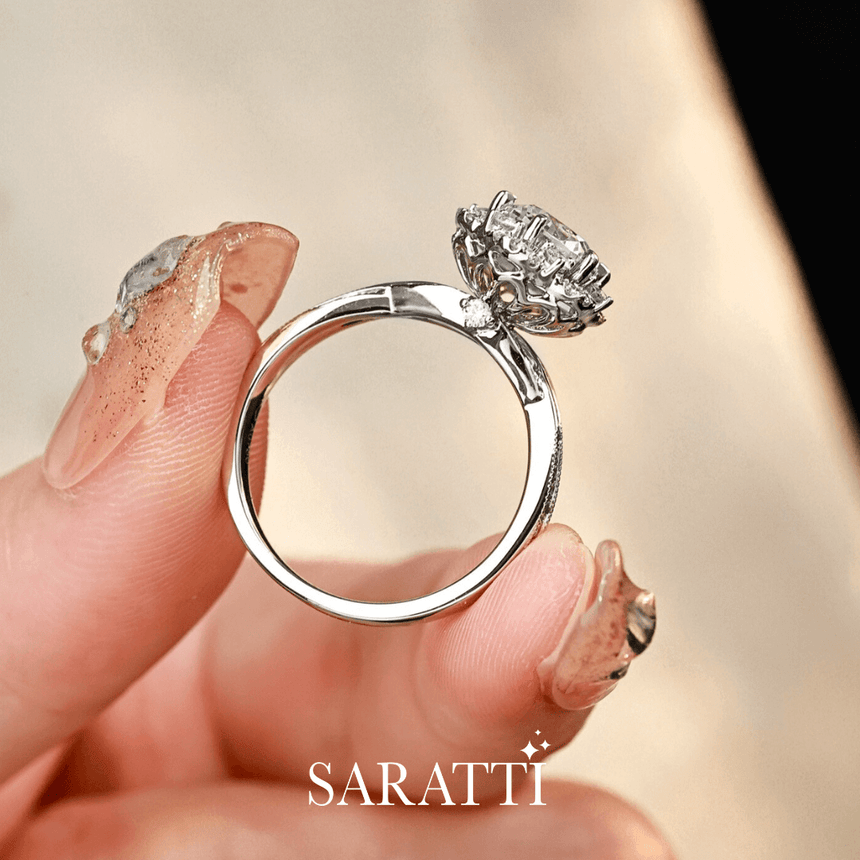 Sleek White Gold Classic Natural Diamond Ring 