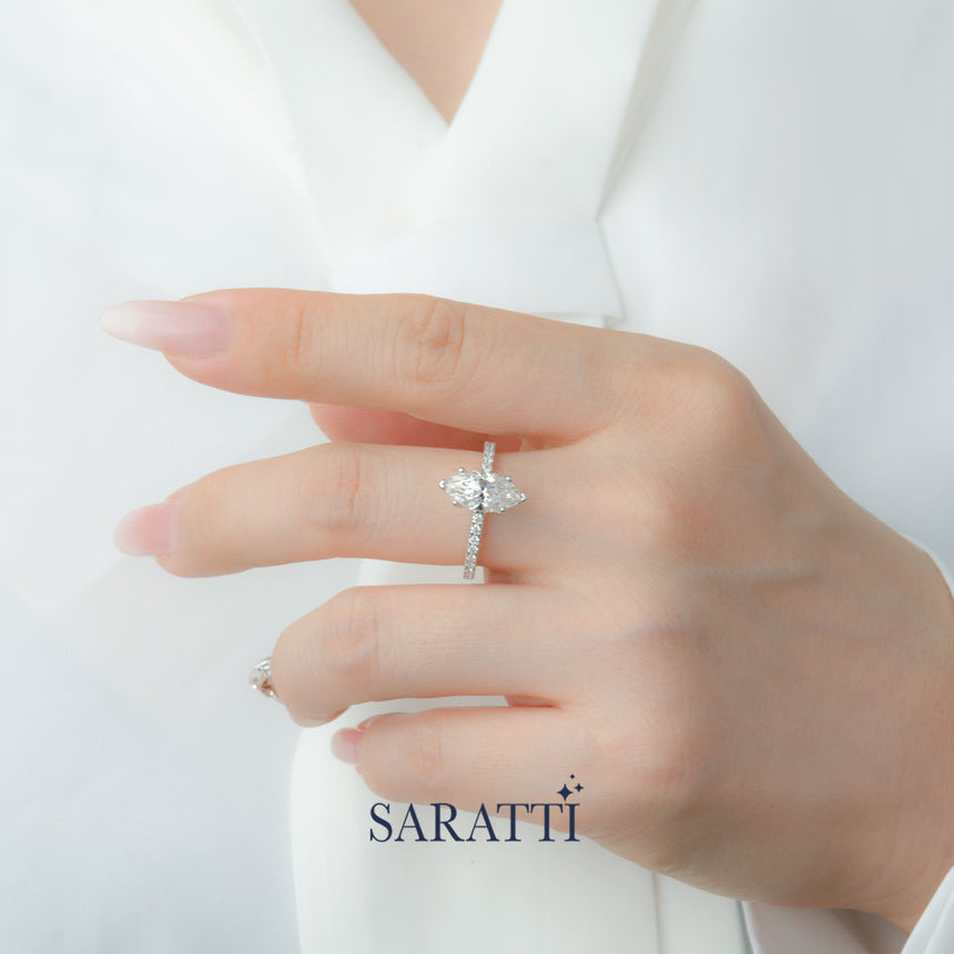 Marquise Diamond Engagement Ring | Saratti Jewelry