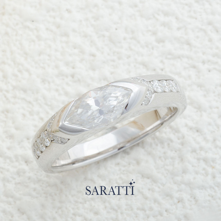 Marquise Diamond Engagement Ring | Saratti