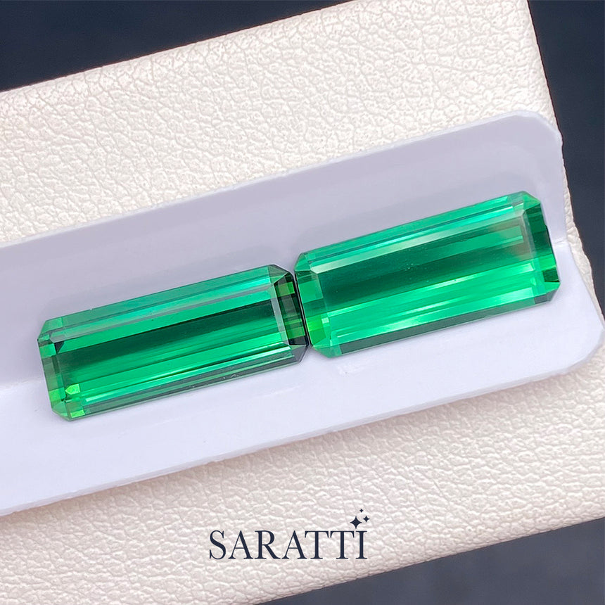  Matched Green Tourmaline Pair Gemstones | SARATTI  
