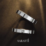 Matching Rings for Couples in 18K White Gold and Natural Diamonds - SARATTI