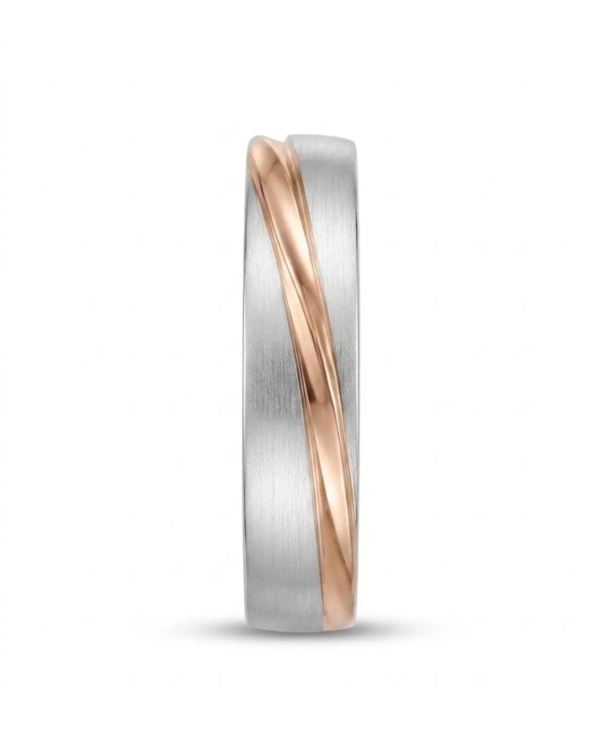 Matching wedding band set with elegant dual-tone structure symbolising balance and eternal connection | SARATTI