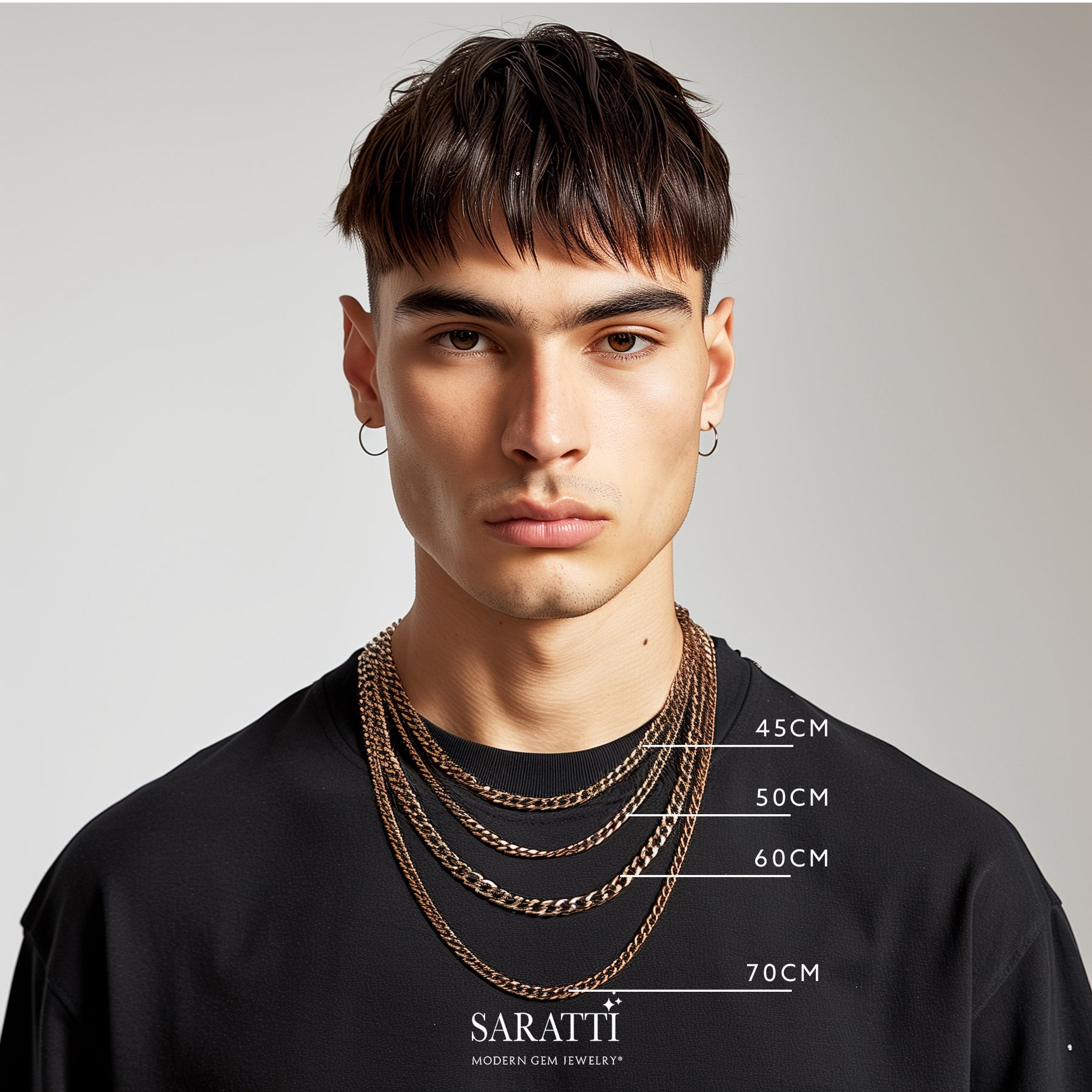 Men Curb Chain Size Chart | Saratti Jewelry
