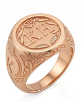 Mens initial ring personalized luxury jewelry in 18K rose gold | SARATTI