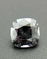 Metallic Gray Spinel cushion top view with broad facets | SARATTI