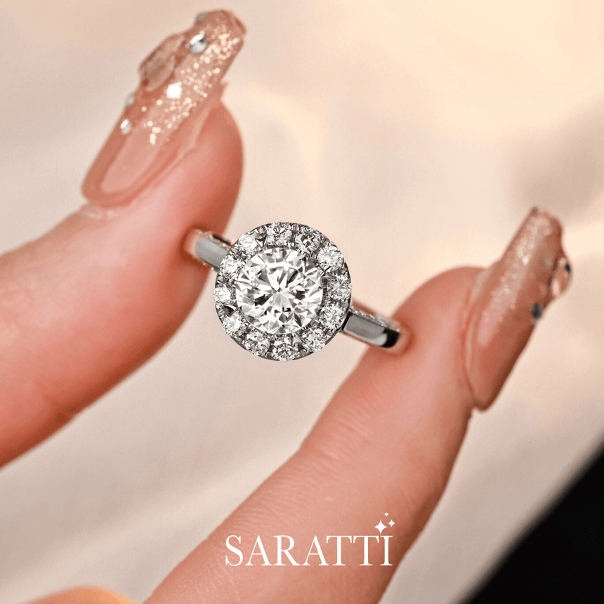 White Gold Natural Diamond Engagement Ring 