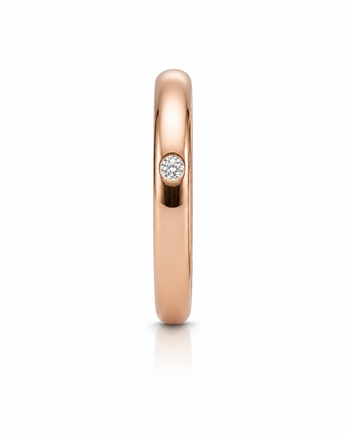 Minimal bezel set natural diamond ring in 18K Rose Gold | SARATTI