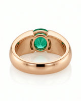 Minimal emerald statement ring in 18K rose gold | SARATTI
