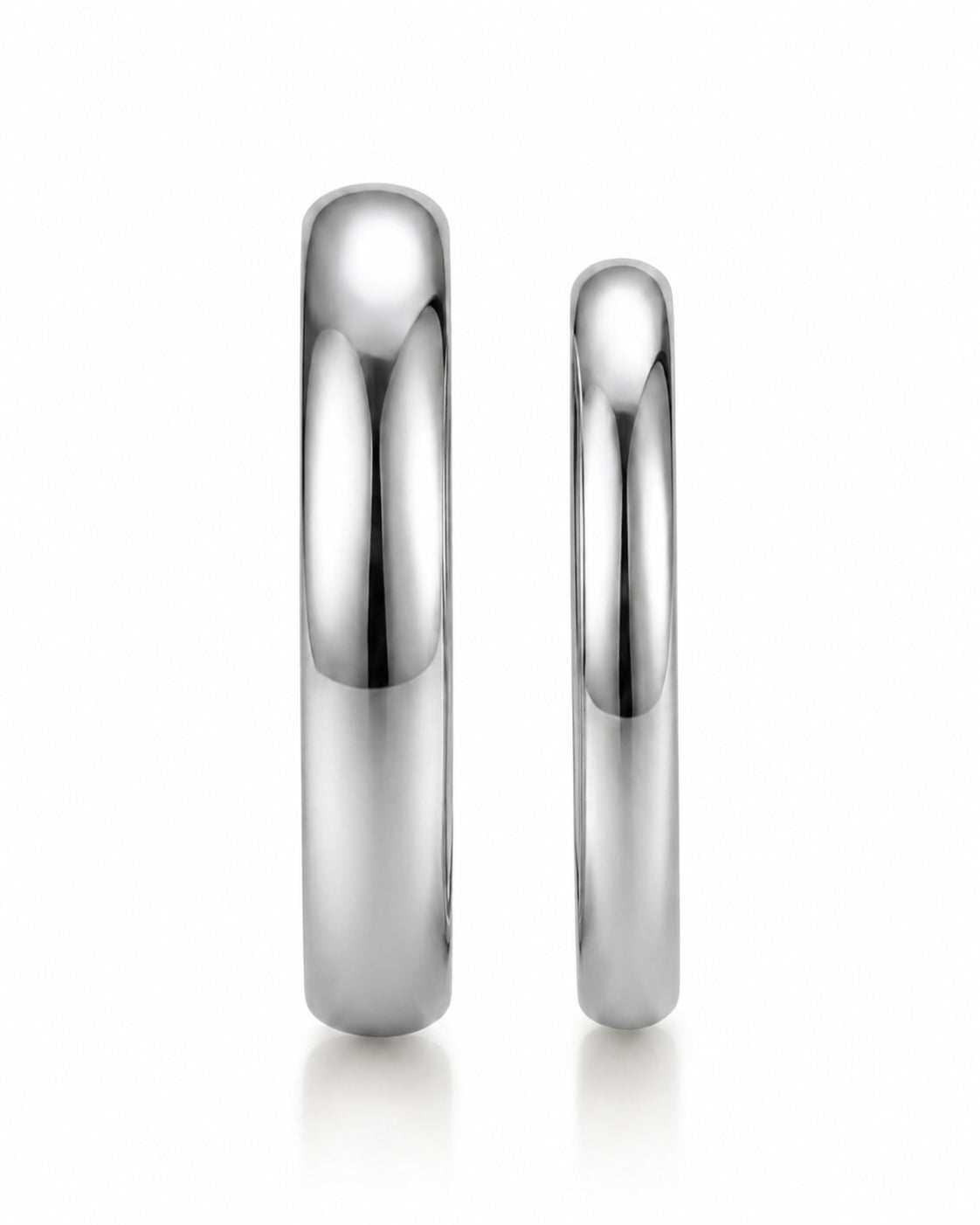 Minimal rounded bridal band in 18K White Gold | SARATTI