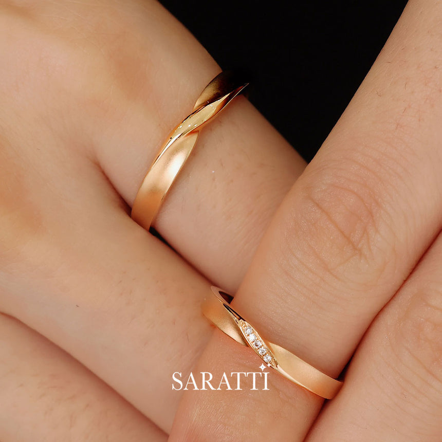 Mobius Design Matching Wedding Bands | Saratti