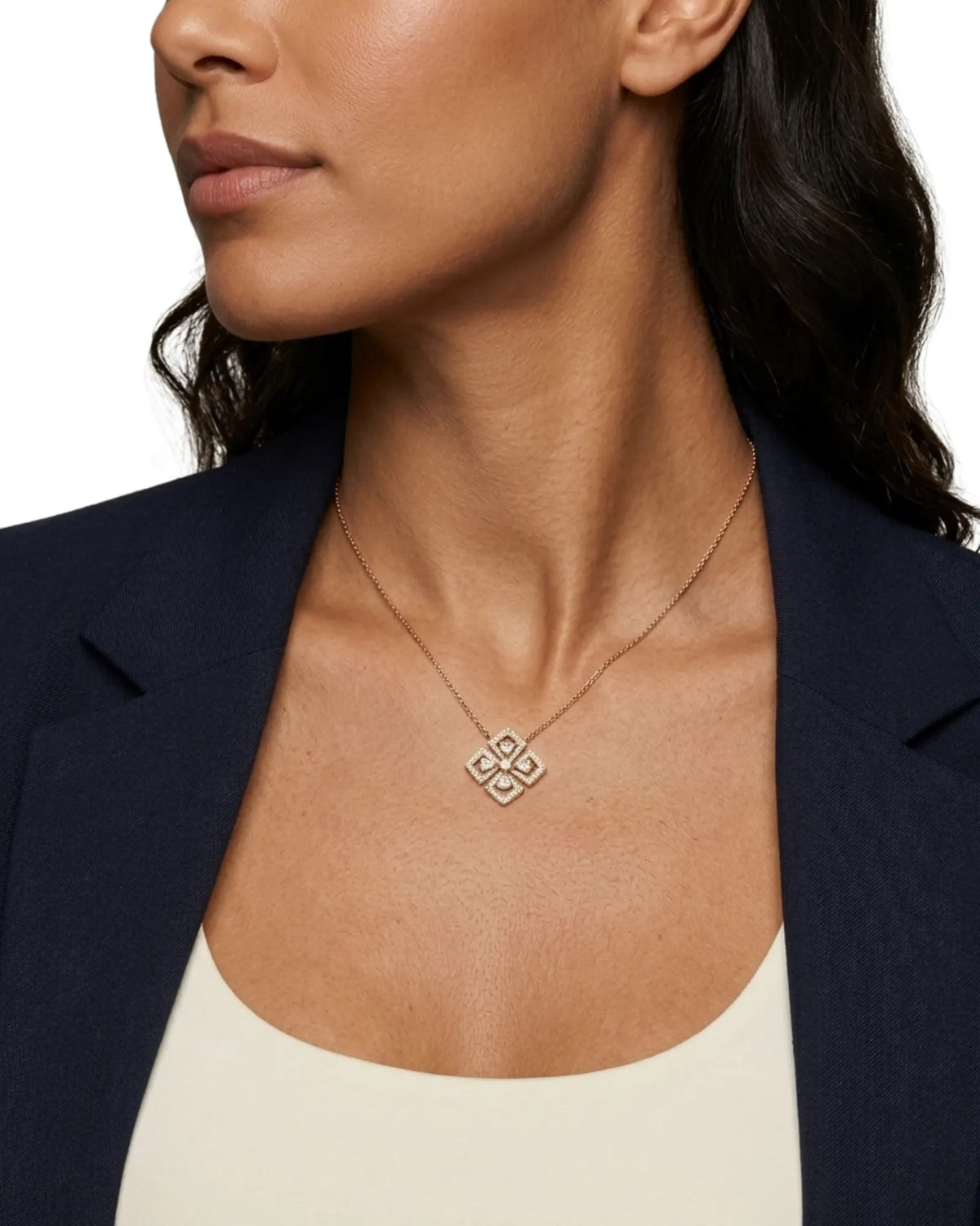 Refined pendant necklace for elegant occasions in 18K Rose Gold | SARATTI