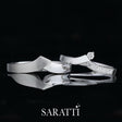 Architectural Wedding Band Set In 18K White Gold | Saratti