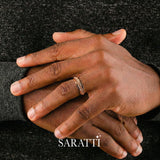 Modern cuban link chain ring 18k rose gold 6mm | SARATTI