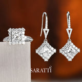 Modern geometric diamond ring halo design | SARATTI