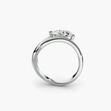 Sculptural pear cut solitaire ring setting in white gold | SARATTI