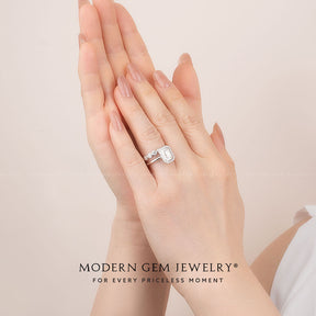 Radiant Cut Diamond Wedding Set | Modern Gem Jewelry