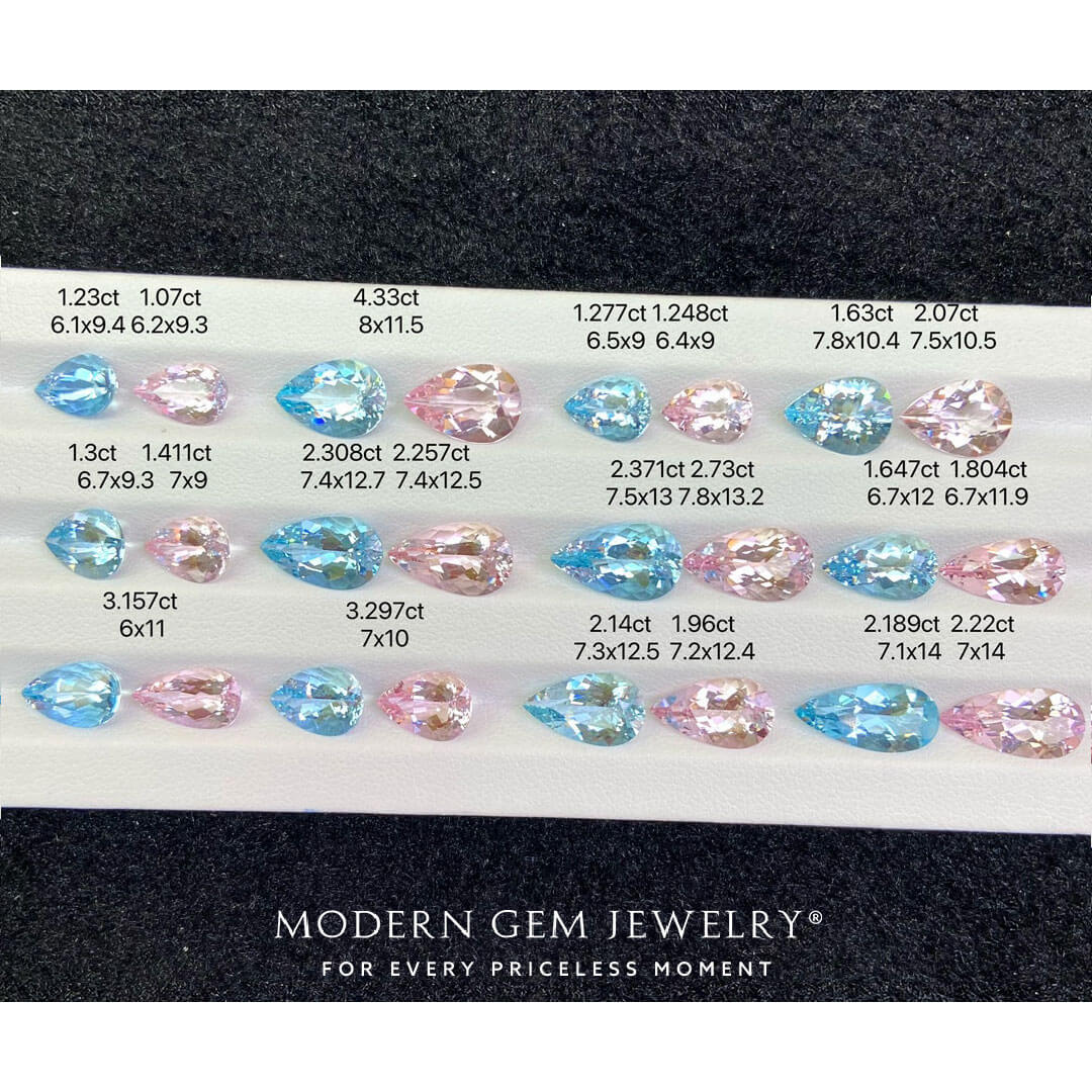 Morganite and Santa Maria Aquamarine Gemstones | Modern Gem Jewelry