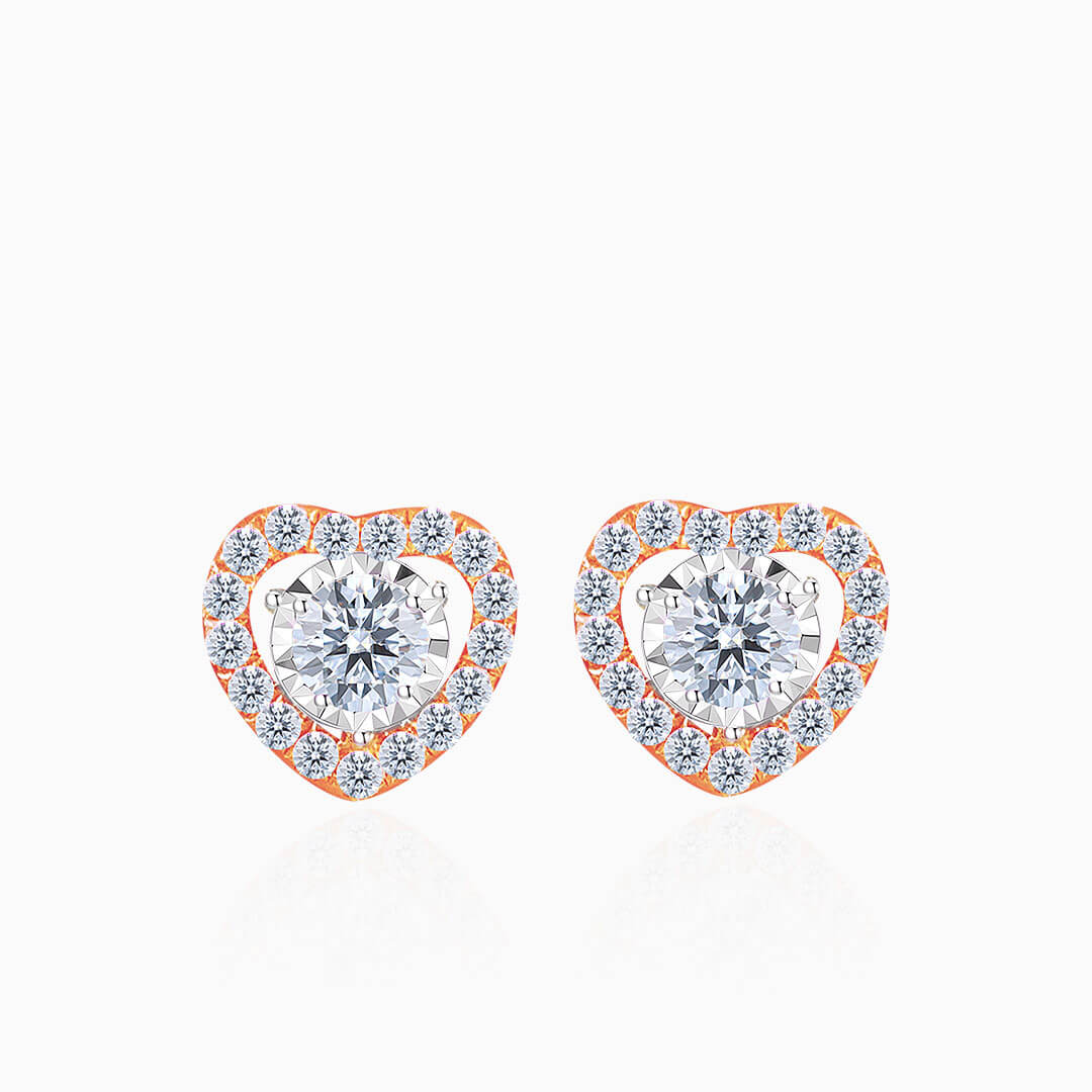 Natural Tiny Diamond Stud Earrings in Rose Gold  | Saratti | Custom High and Fine Jewelry