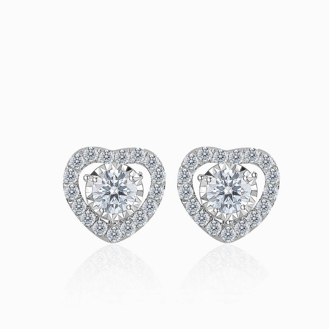 White Gold Tiny Diamond Stud Earrings | Saratti |  Custom High and Fine Jewelry 