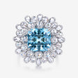 Real Aquamarine and Diamond 18K White Gold | Saratti Jewelry