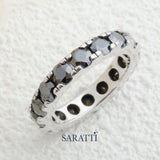 Genuine Black Diamond Gemstone in Eternity Ring Design | Saratti Jewelry