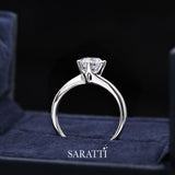 Twisted Diamond Engagement Ring in 18K White Gold | Saratti Jewelry 